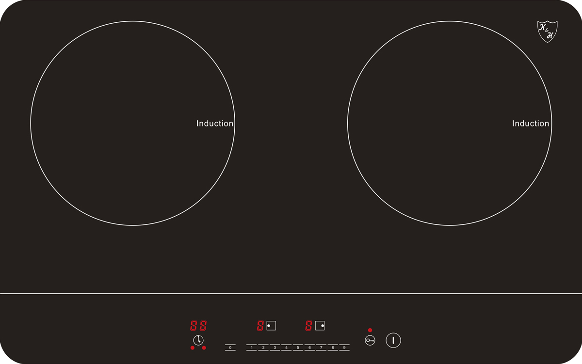 K&H 2 Burner 24" Induction SLIM Cooktop 24 Inch ETL 110V 1800W INDD18